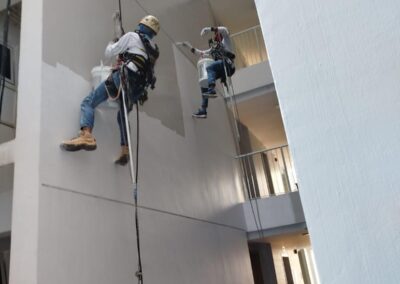 Commercial painting services Singapore with professional external wall paint for office buildings