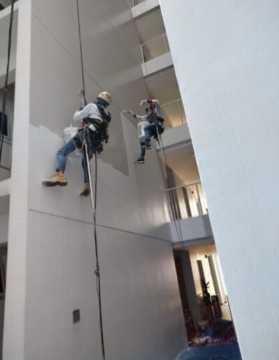 Commercial painting services Singapore with professional external wall paint for office buildings